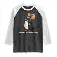 Funny Penguin Resist Raglan Shirt No Tariffs I Stand With Penguins