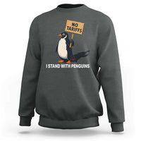 Funny Penguin Resist Sweatshirt No Tariffs I Stand With Penguins