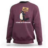 Funny Penguin Resist Sweatshirt No Tariffs I Stand With Penguins