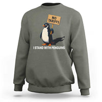 Funny Penguin Resist Sweatshirt No Tariffs I Stand With Penguins