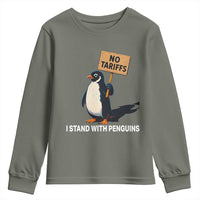 Funny Penguin Resist Youth Sweatshirt No Tariffs I Stand With Penguins