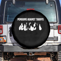Funny Penguin Resist Spare Tire Cover Penguins Against Tariffs Sarcastic Saying Meme