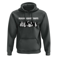 Funny Penguin Resist Hoodie Penguins Against Tariffs Sarcastic Saying Meme