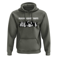 Funny Penguin Resist Hoodie Penguins Against Tariffs Sarcastic Saying Meme
