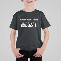 Funny Penguin Resist T Shirt For Kid Penguins Against Tariffs Sarcastic Saying Meme
