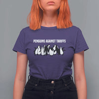 Funny Penguin Resist T Shirt For Women Penguins Against Tariffs Sarcastic Saying Meme