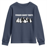 Funny Penguin Resist Youth Sweatshirt Penguins Against Tariffs Sarcastic Saying Meme