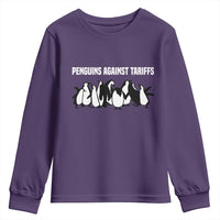 Funny Penguin Resist Youth Sweatshirt Penguins Against Tariffs Sarcastic Saying Meme