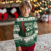 Feeling Dog Tired Ugly Christmas Sweater FDT Dogs Paw Sarcasm - Wonder Print Shop
