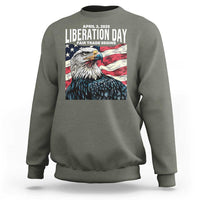 Liberation Day April 2 2025 Sweatshirt Fair Trade Patriotic American Eagle USA Flag