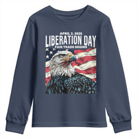 Liberation Day April 2 2025 Youth Sweatshirt Fair Trade Patriotic American Eagle USA Flag