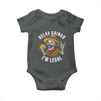 Cinco De Mayo Skeleton Baby Onesie Relax Gringo I'm Legal Poncho