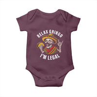 Cinco De Mayo Skeleton Baby Onesie Relax Gringo I'm Legal Poncho