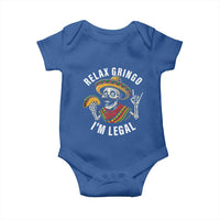 Cinco De Mayo Skeleton Baby Onesie Relax Gringo I'm Legal Poncho