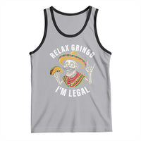 Cinco De Mayo Skeleton Tank Top Relax Gringo I'm Legal Poncho