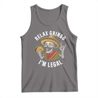 Cinco De Mayo Skeleton Tank Top Relax Gringo I'm Legal Poncho
