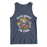 Cinco De Mayo Skeleton Tank Top Relax Gringo I'm Legal Poncho