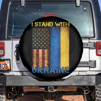 I Stand With Ukraine Spare Tire Cover Ukrainian American Flag