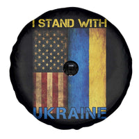 I Stand With Ukraine Spare Tire Cover Ukrainian American Flag