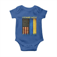 I Stand With Ukraine Baby Onesie Ukrainian American Flag