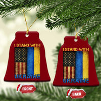 I Stand With Ukraine Ceramic Ornament Ukrainian American Flag - Wonder Print Shop