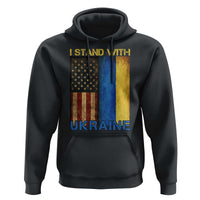 I Stand With Ukraine Hoodie Ukrainian American Flag