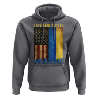 I Stand With Ukraine Hoodie Ukrainian American Flag