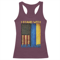 I Stand With Ukraine Racerback Tank Top Ukrainian American Flag