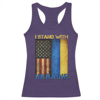 I Stand With Ukraine Racerback Tank Top Ukrainian American Flag