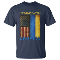 I Stand With Ukraine T Shirt Ukrainian American Flag