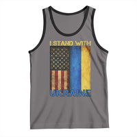 I Stand With Ukraine Tank Top Ukrainian American Flag