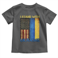 I Stand With Ukraine Toddler T Shirt Ukrainian American Flag