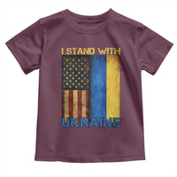 I Stand With Ukraine Toddler T Shirt Ukrainian American Flag