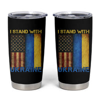 I Stand With Ukraine Tumbler Cup Ukrainian American Flag