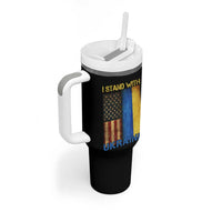 I Stand With Ukraine Tumbler With Handle Ukrainian American Flag