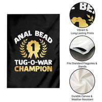 Anal Bead Tug O War Champion Funny Offensive Garden Flag Inappropriate Adult Humor Gold - Wonder Print Shop