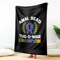 Anal Bead Tug O War Champion Funny Offensive Throw Blanket Inappropriate Adult Humor Rainbow - Wonder Print Shop