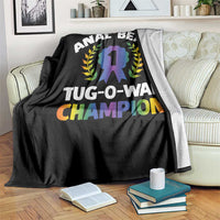 Anal Bead Tug O War Champion Funny Offensive Throw Blanket Inappropriate Adult Humor Rainbow - Wonder Print Shop