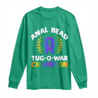 Anal Bead Tug O War Champion Funny Offensive Long Sleeve Shirt Inappropriate Adult Humor Rainbow - Wonder Print Shop