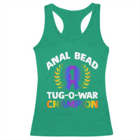 Anal Bead Tug O War Champion Funny Offensive Racerback Tank Top Inappropriate Adult Humor Rainbow - Wonder Print Shop