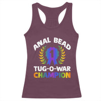 Anal Bead Tug O War Champion Funny Offensive Racerback Tank Top Inappropriate Adult Humor Rainbow - Wonder Print Shop