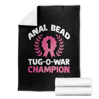Anal Bead Tug O War Champion Funny Offensive Throw Blanket Inappropriate Adult Humor Pink - Wonder Print Shop
