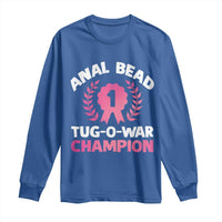 Anal Bead Tug O War Champion Funny Offensive Long Sleeve Shirt Inappropriate Adult Humor Pink - Wonder Print Shop