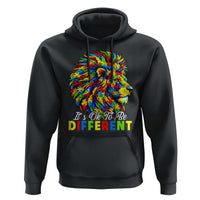 Colorful Autism Acceptance Lion Hoodie It Is Ok To Be Different Courageous Neurodiversity Support