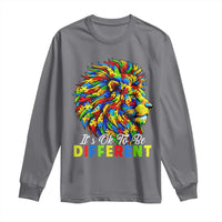 Colorful Autism Acceptance Lion Long Sleeve Shirt It Is Ok To Be Different Courageous Neurodiversity Support