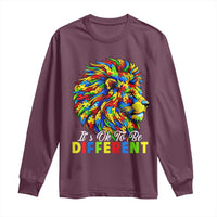 Colorful Autism Acceptance Lion Long Sleeve Shirt It Is Ok To Be Different Courageous Neurodiversity Support