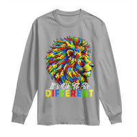 Colorful Autism Acceptance Lion Long Sleeve Shirt It Is Ok To Be Different Courageous Neurodiversity Support
