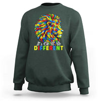 Colorful Autism Acceptance Lion Sweatshirt It Is Ok To Be Different Courageous Neurodiversity Support