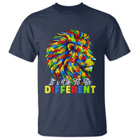 Colorful Autism Acceptance Lion T Shirt It Is Ok To Be Different Courageous Neurodiversity Support