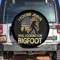 I Found Jesus Still Looking for Bigfoot Patriotic Spare Tire Cover American Flag Christian Religious Sasquatch Vintage